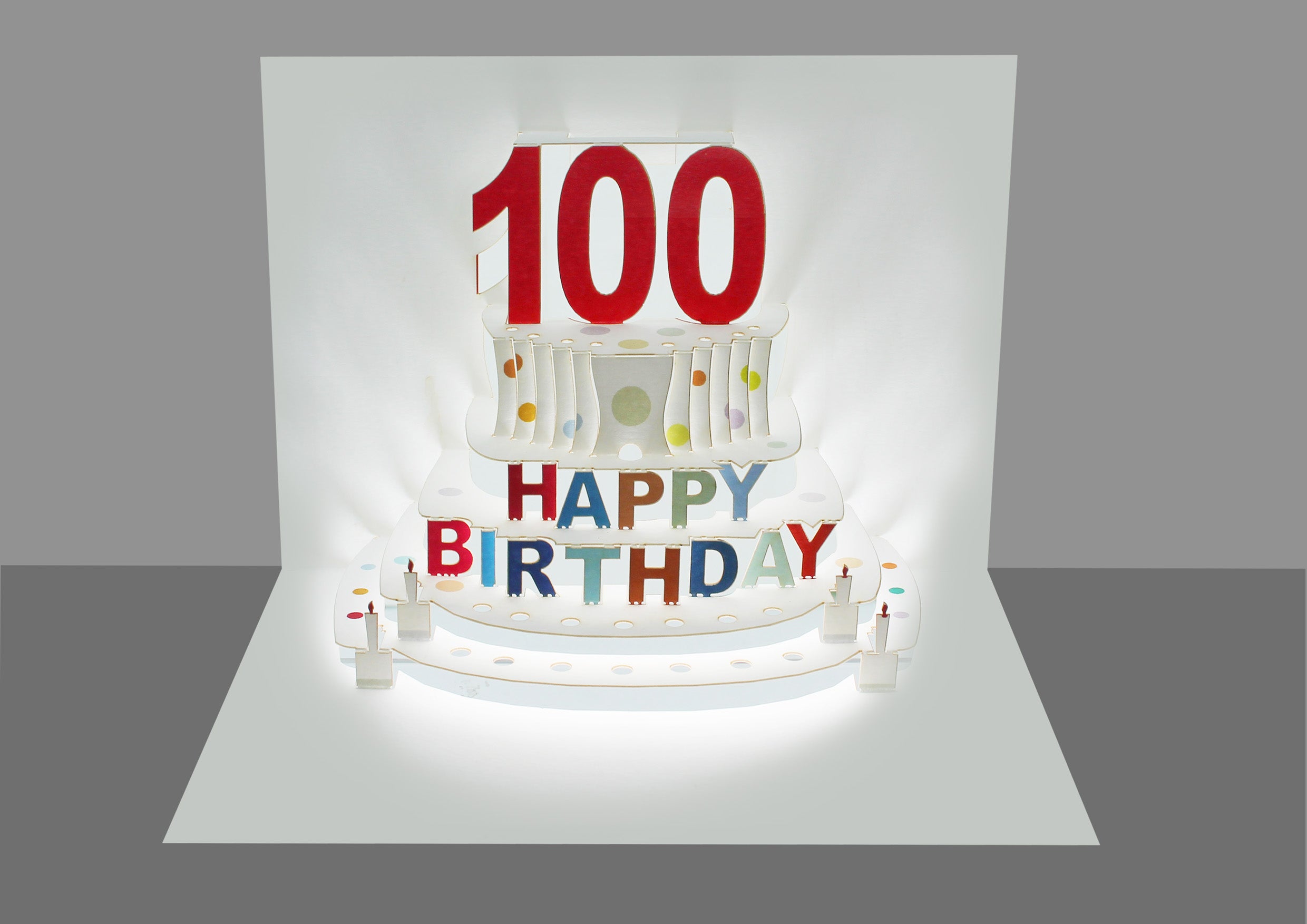 Happy 100th Birthday 3D Pop Up Greetings Card