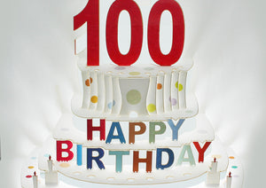 Happy 100th Birthday 3D Pop Up Greetings Card