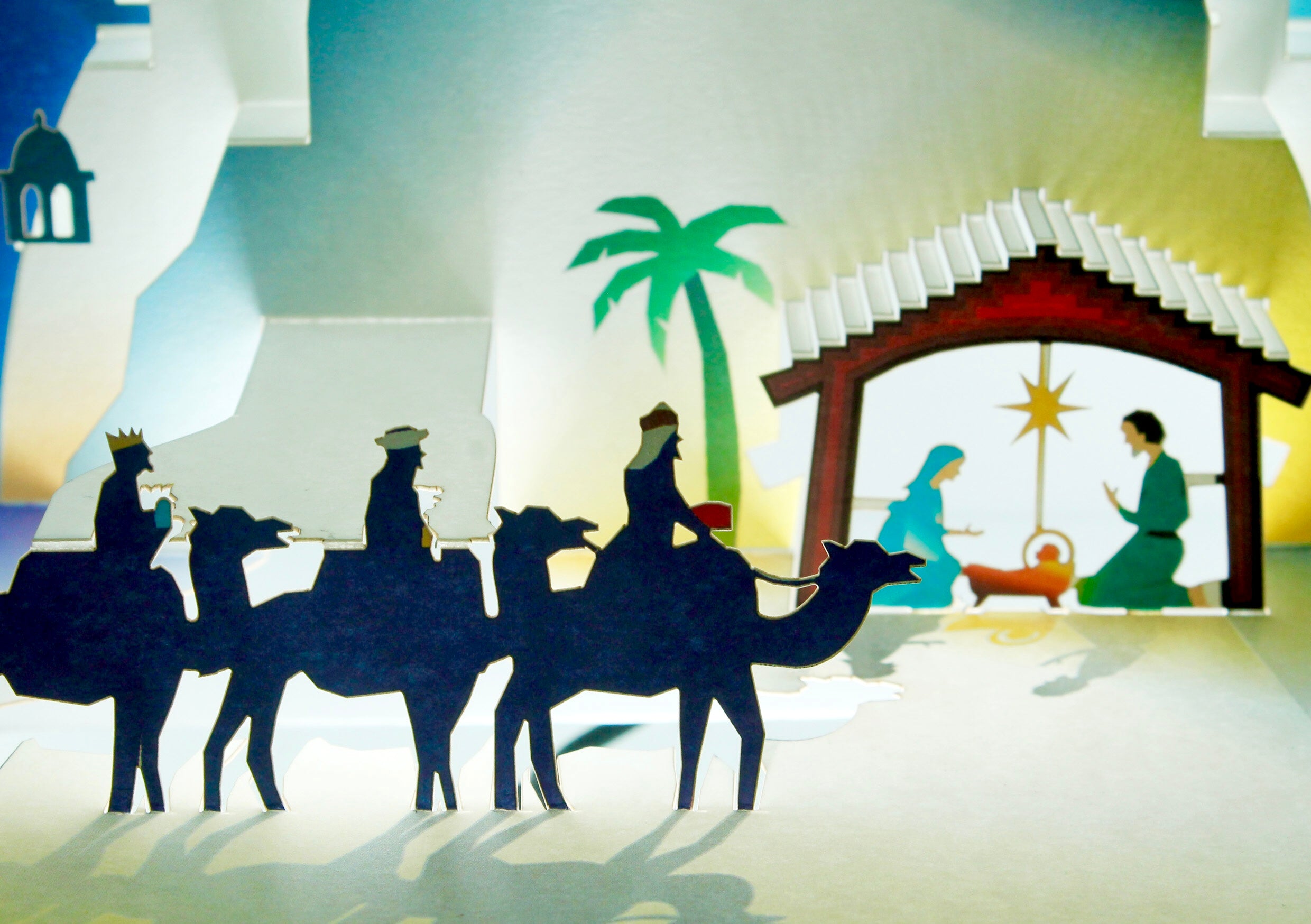 3D Pop Up We Three Kings Nativity Christmas Greeting Card