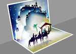 Load image into Gallery viewer, 3D Pop Up We Three Kings Nativity Christmas Greeting Card
