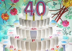 Load image into Gallery viewer, Floral Happy 40th Birthday 3D Pop Up Greetings Card
