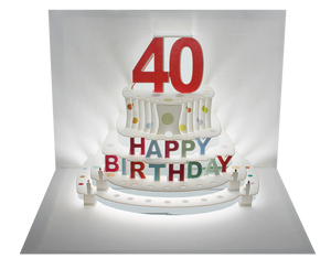 Happy 40th Birthday 3D Pop Up Greeting Card