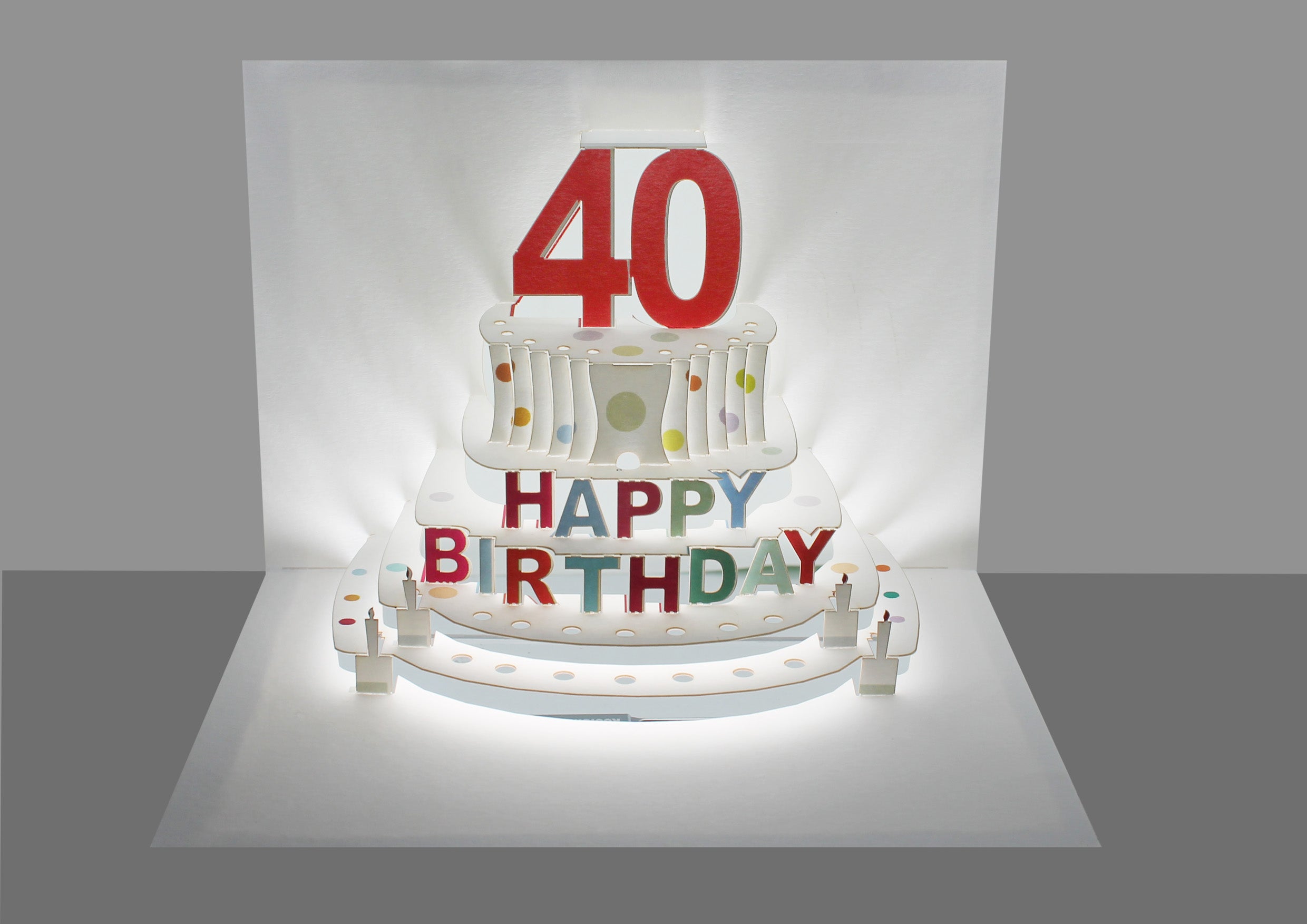 Happy 40th Birthday 3D Pop Up Greeting Card