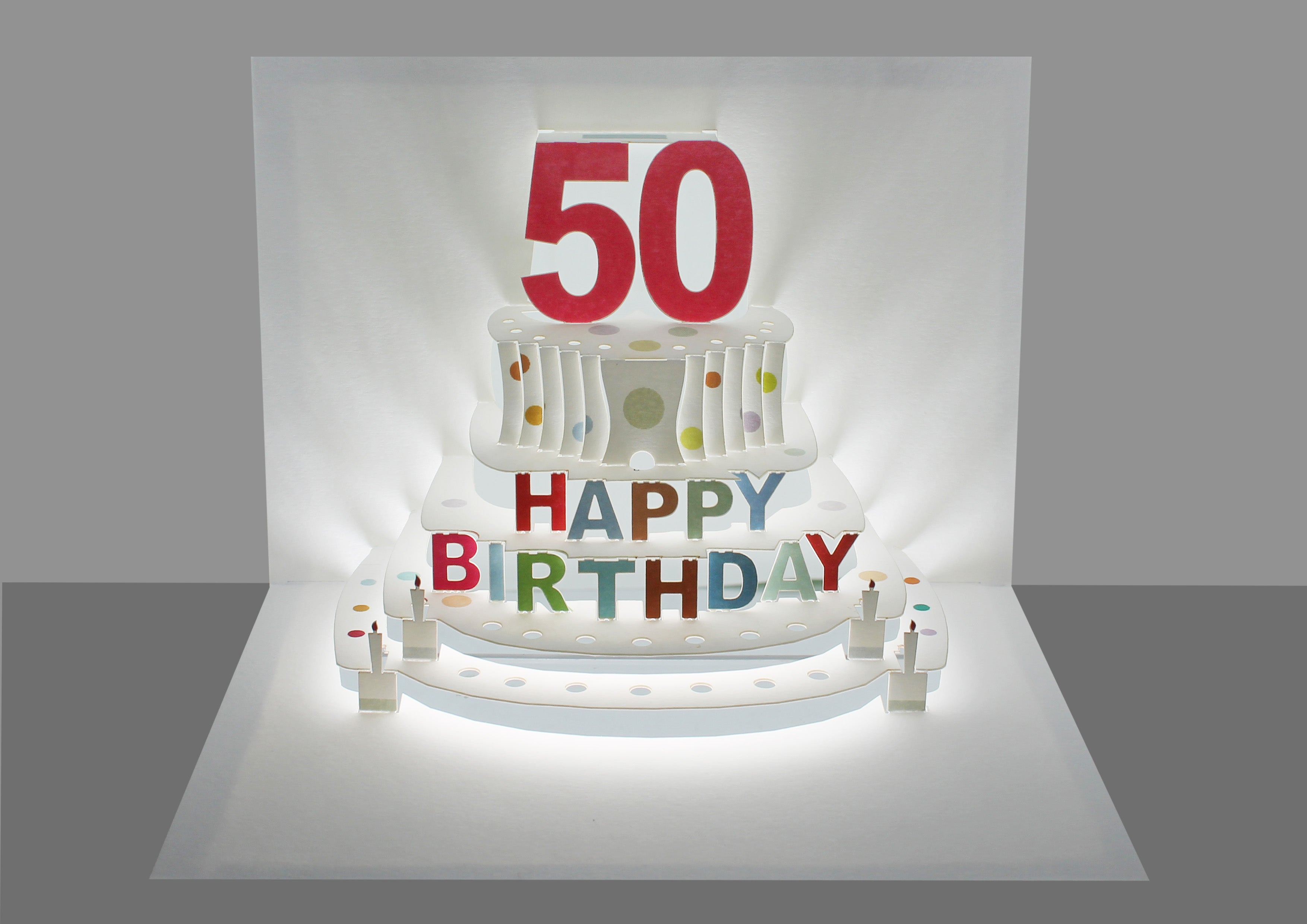 Happy 50th Birthday 3D Pop Up Greeting Card