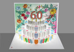 Load image into Gallery viewer, Floral Happy 60th Birthday 3D Pop Up Greetings Card
