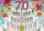 Load image into Gallery viewer, Floral Happy 70th Birthday 3D Pop Up Greetings Card
