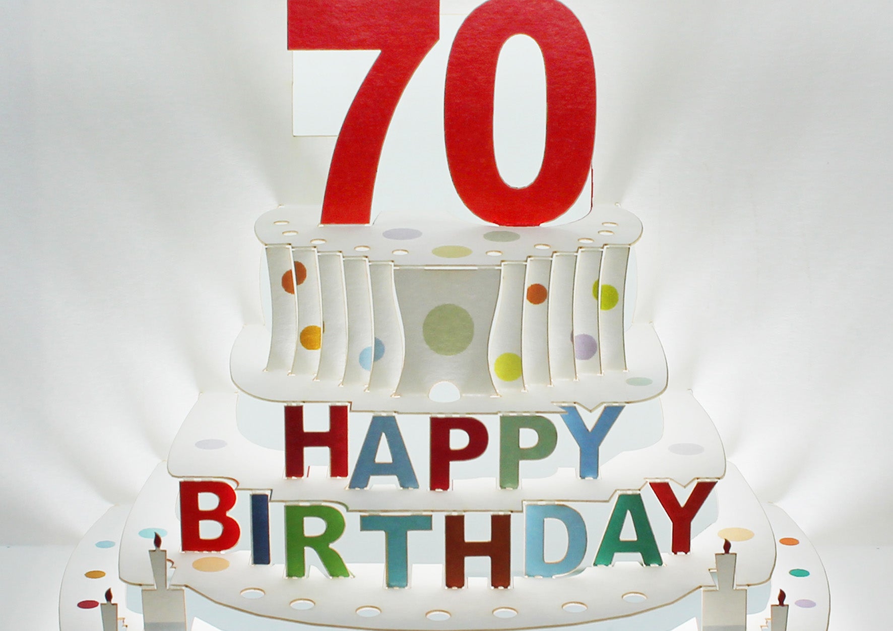 Happy 70th Birthday 3D Pop Up Greetings Card