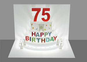 Happy 75th Birthday 3D Pop Up Greeting Card