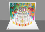 Load image into Gallery viewer, Floral Happy 80th Birthday 3D Pop Up Greeting Card
