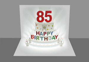 Happy 85th Birthday 3D Pop Up Greetings Card