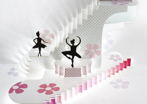 Dancing Steps Ballerina Girl Lifestyle Daughter 3D Pop Up Blank Birthday Greeting Card