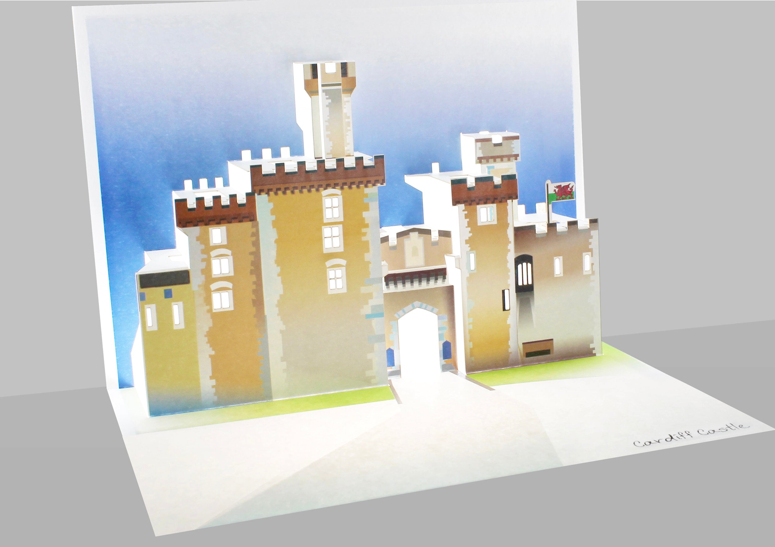 Cardiff Castle Iconic British Landmark 3D Pop Up Birthday Greeting Card