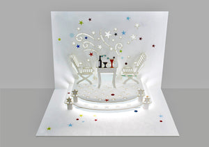 Champagne Celebration Lets Celebrate Congratulations 3D Pop Up Blank Birthday Greeting Card