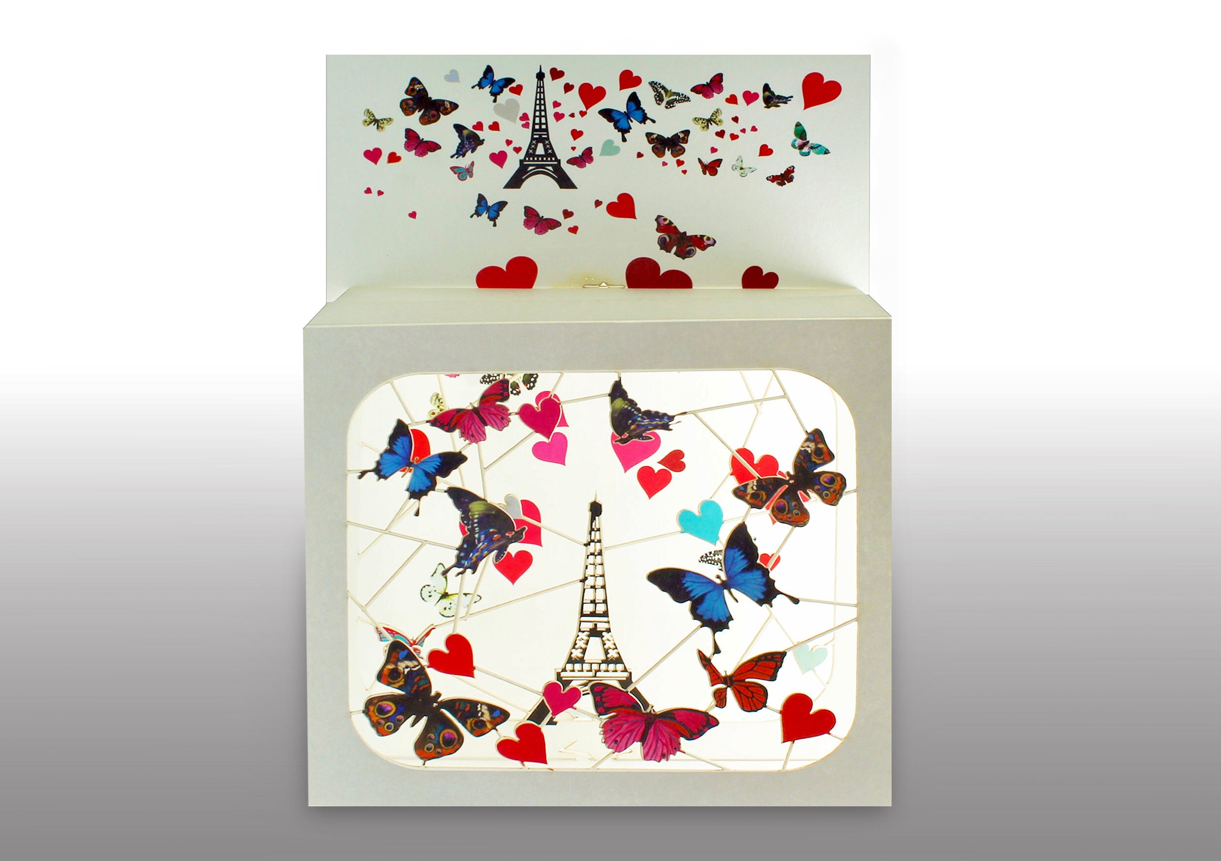 Valentines Eiffel Tower 3D Box Pop Up Wedding Anniversary Birthday Greeting Card