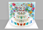 Load image into Gallery viewer, On Your Wedding Day Floral Wedding Cake 3D Pop Up Special Day Greeting Card
