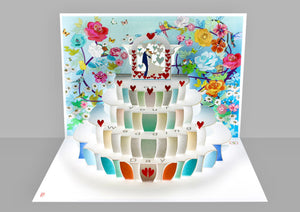 On Your Wedding Day Floral Wedding Cake 3D Pop Up Special Day Greeting Card