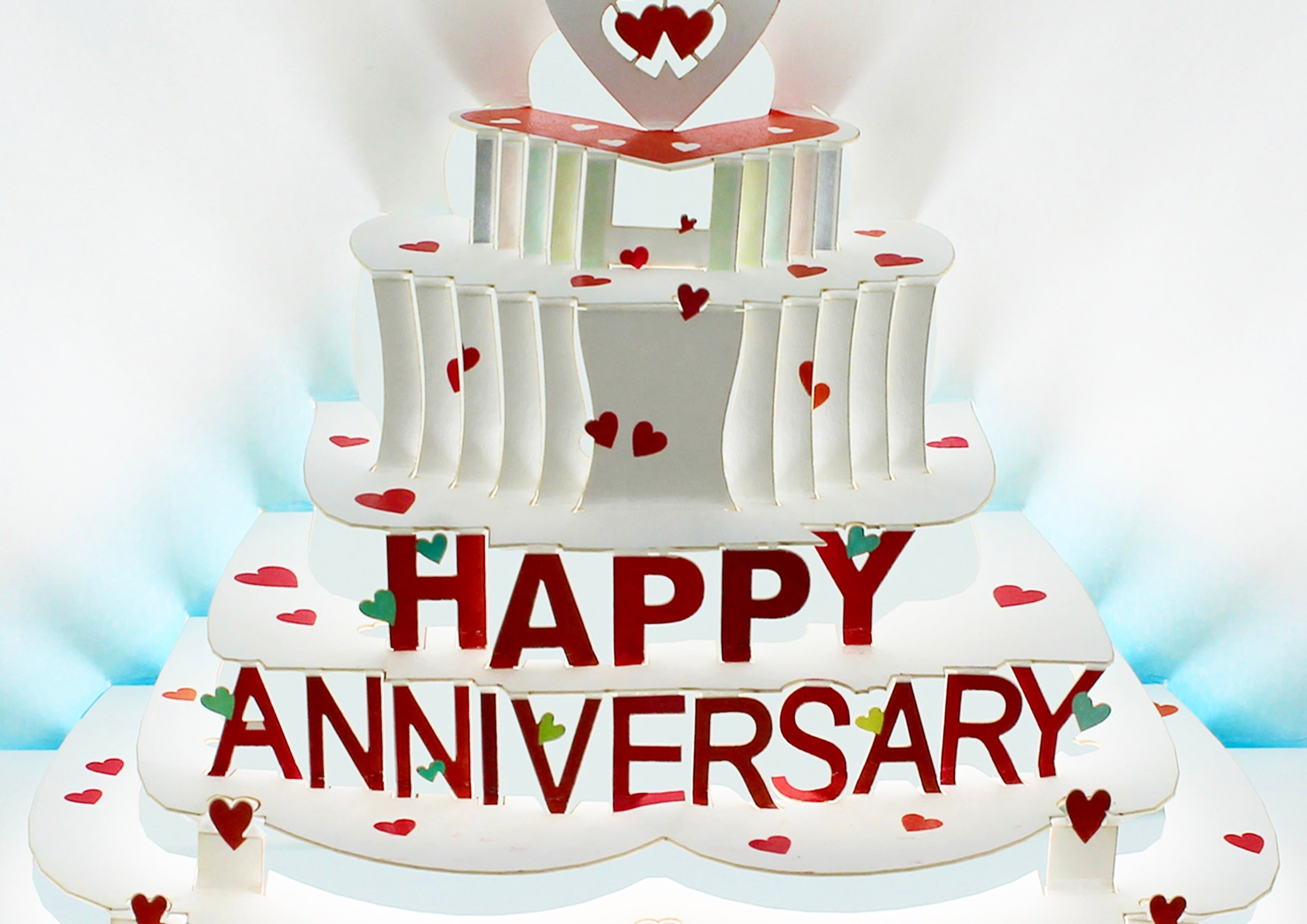 Happy Anniversary Cake 3D Pop Up Blank Celebration Greeting Card