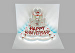 Load image into Gallery viewer, Happy Anniversary Cake 3D Pop Up Blank Celebration Greeting Card
