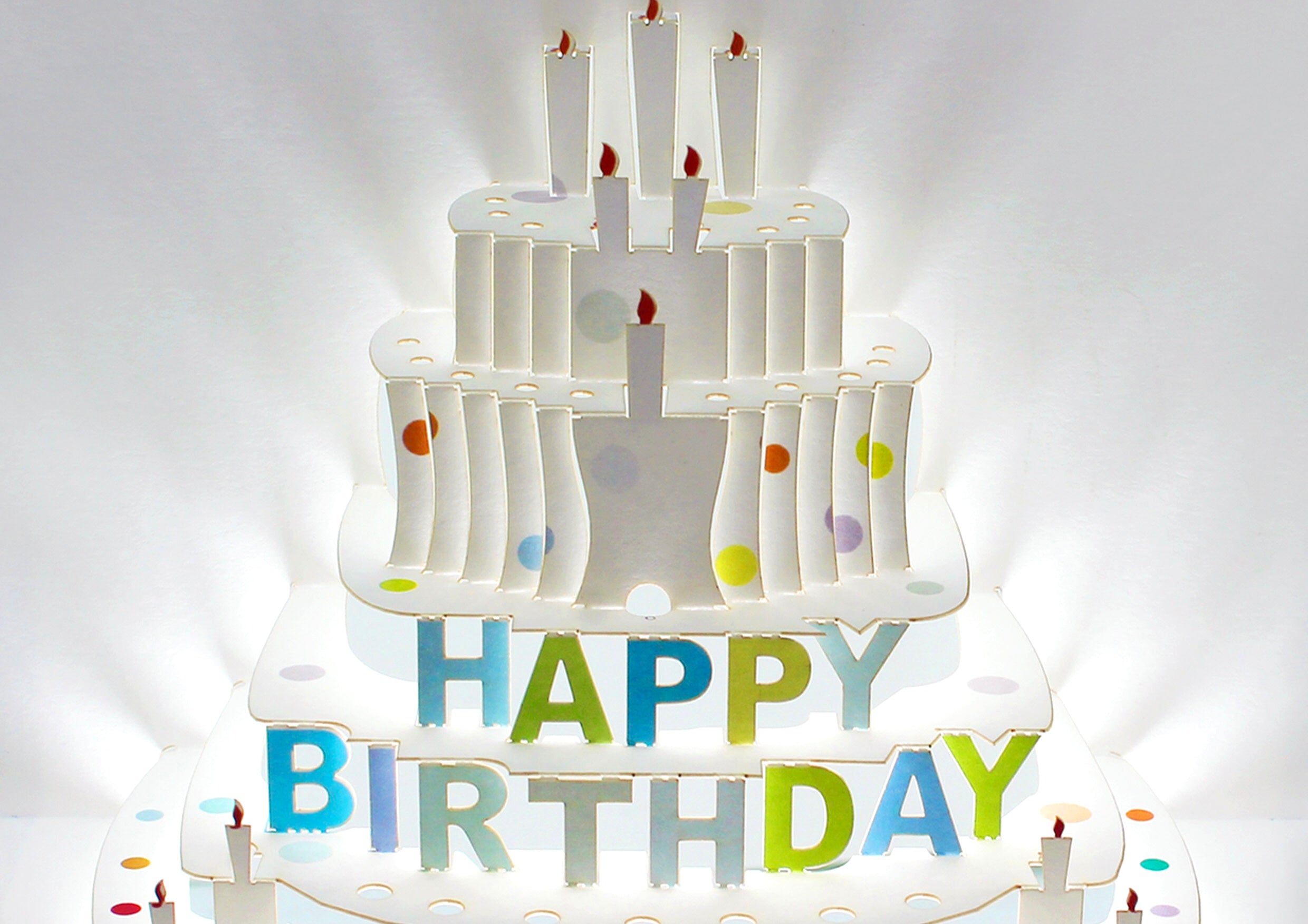 Cavallini Greeting Card, Happy Birthday Cake - FLAX art