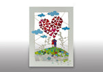 Load image into Gallery viewer, Valentines Couple on The Hill 3D Hearts Anniversary Greeting Wedding Card
