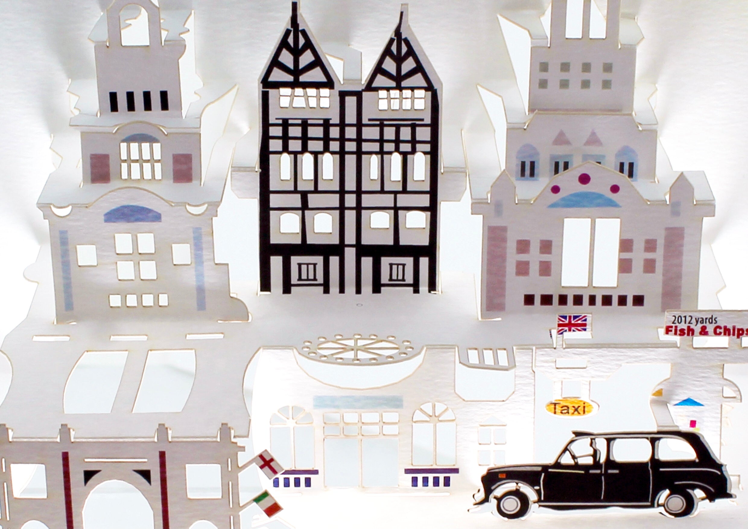 Liberty London Tudor Iconic London Taxi 3D Pop Up Birthday Greeting Card