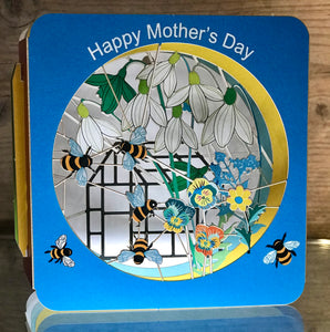 Buzzing Bees Happy Mothers Day Mum Mothering Sunday 3D Greeting Card