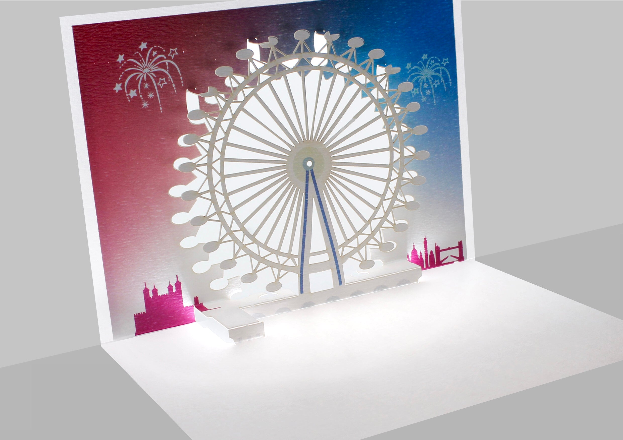 The London Eye Millennium Firework Sky Iconic 3D pop Up Birthday Greeting Card