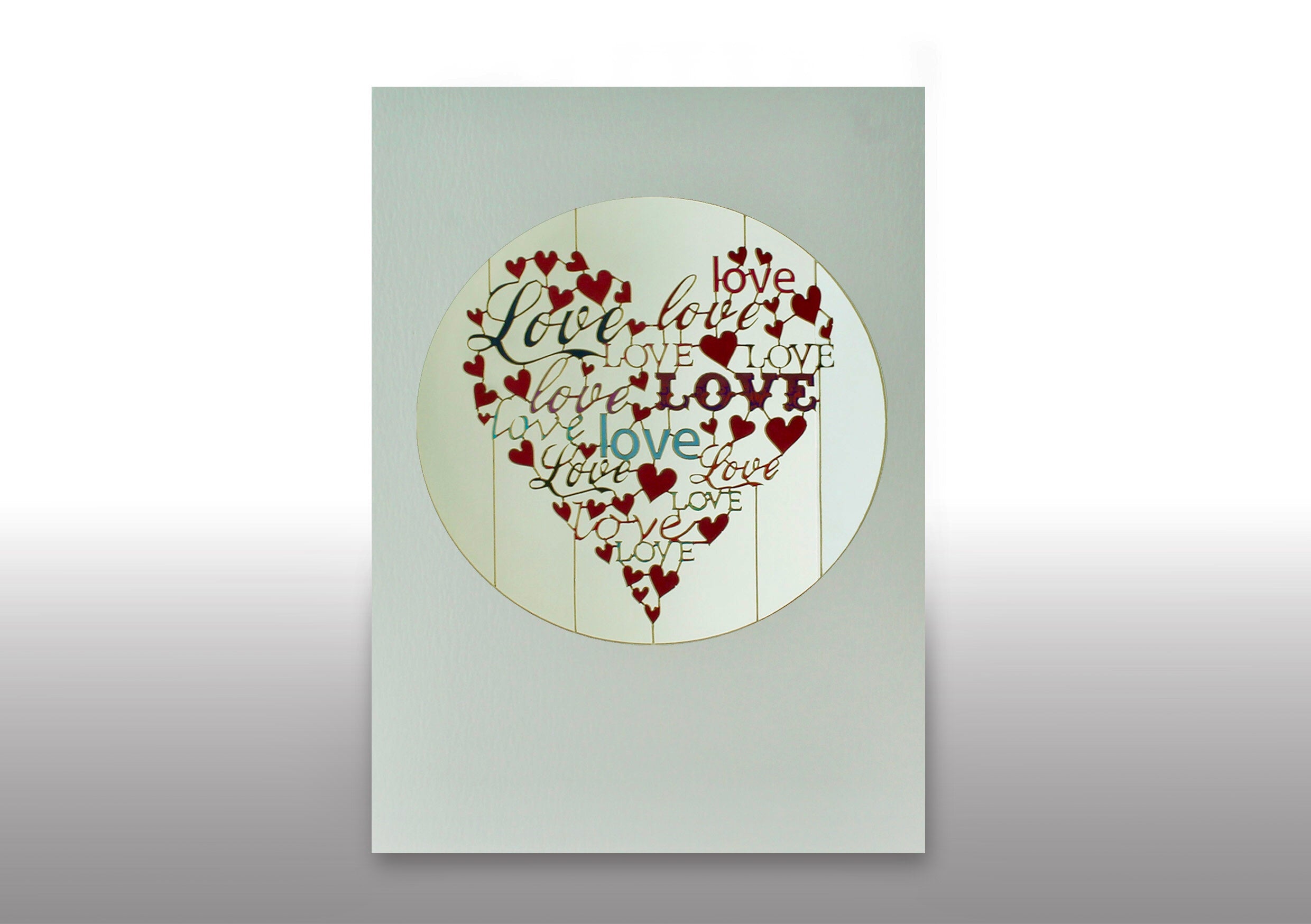 Love Love Love Heart 3D Anniversary Wedding Mothers Day Birthday Greeting Card