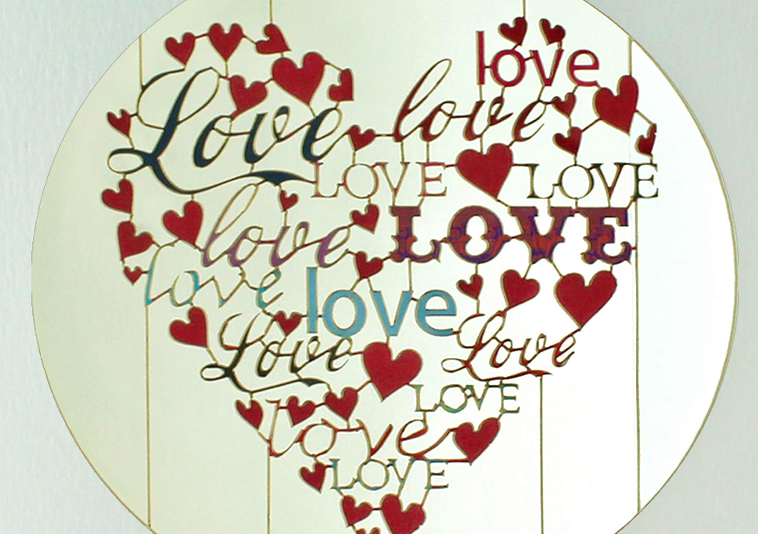Love Love Love Heart 3D Anniversary Wedding Mothers Day Birthday Greeting Card
