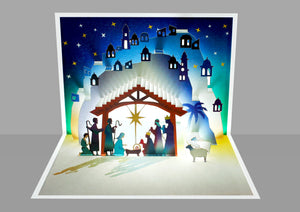3D Pop Up Christmas Nativity Christmas Greeting Card