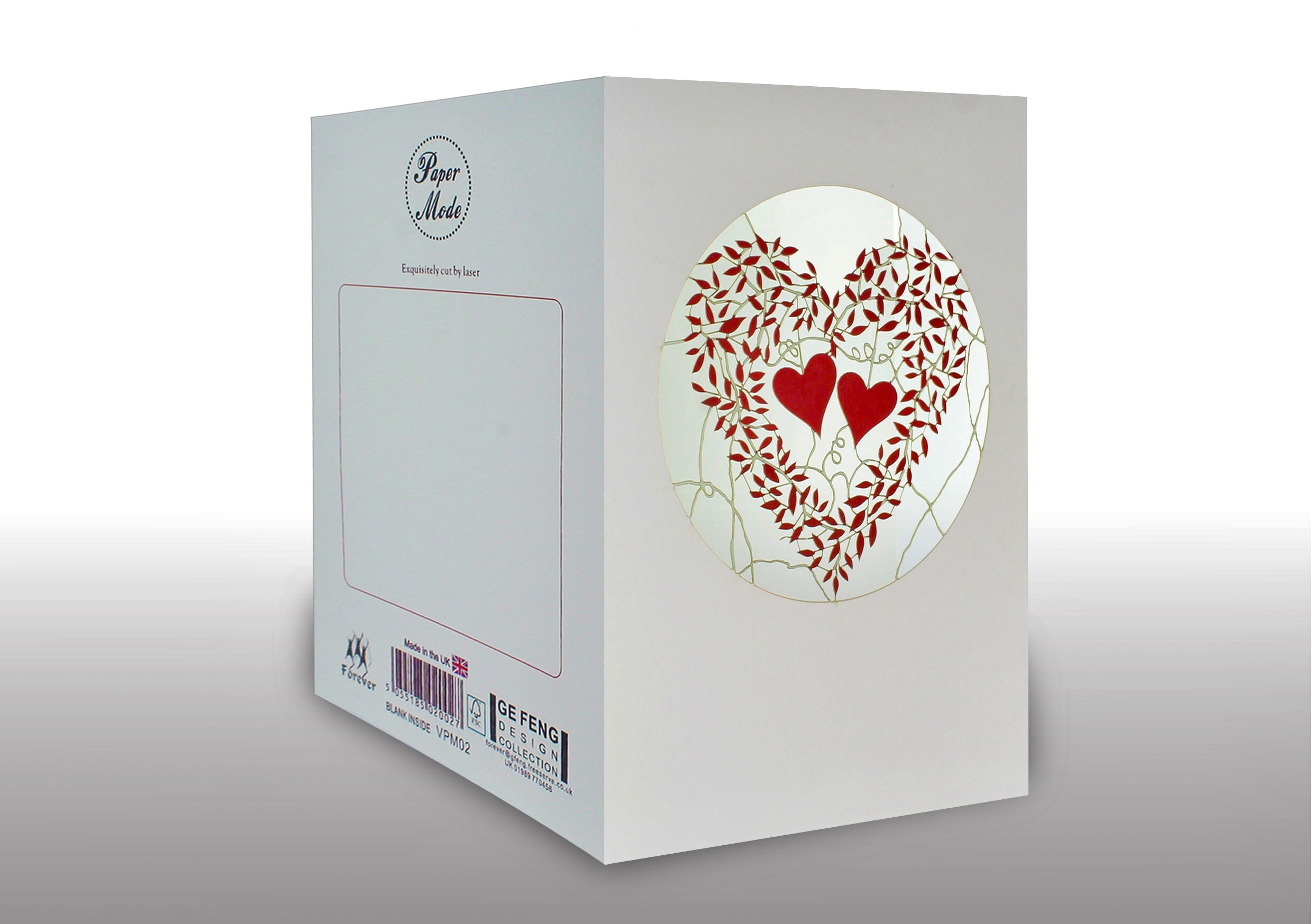 Valentines Two Hearts 3D Cut Out Anniversary Wedding Birthday Greeting Card