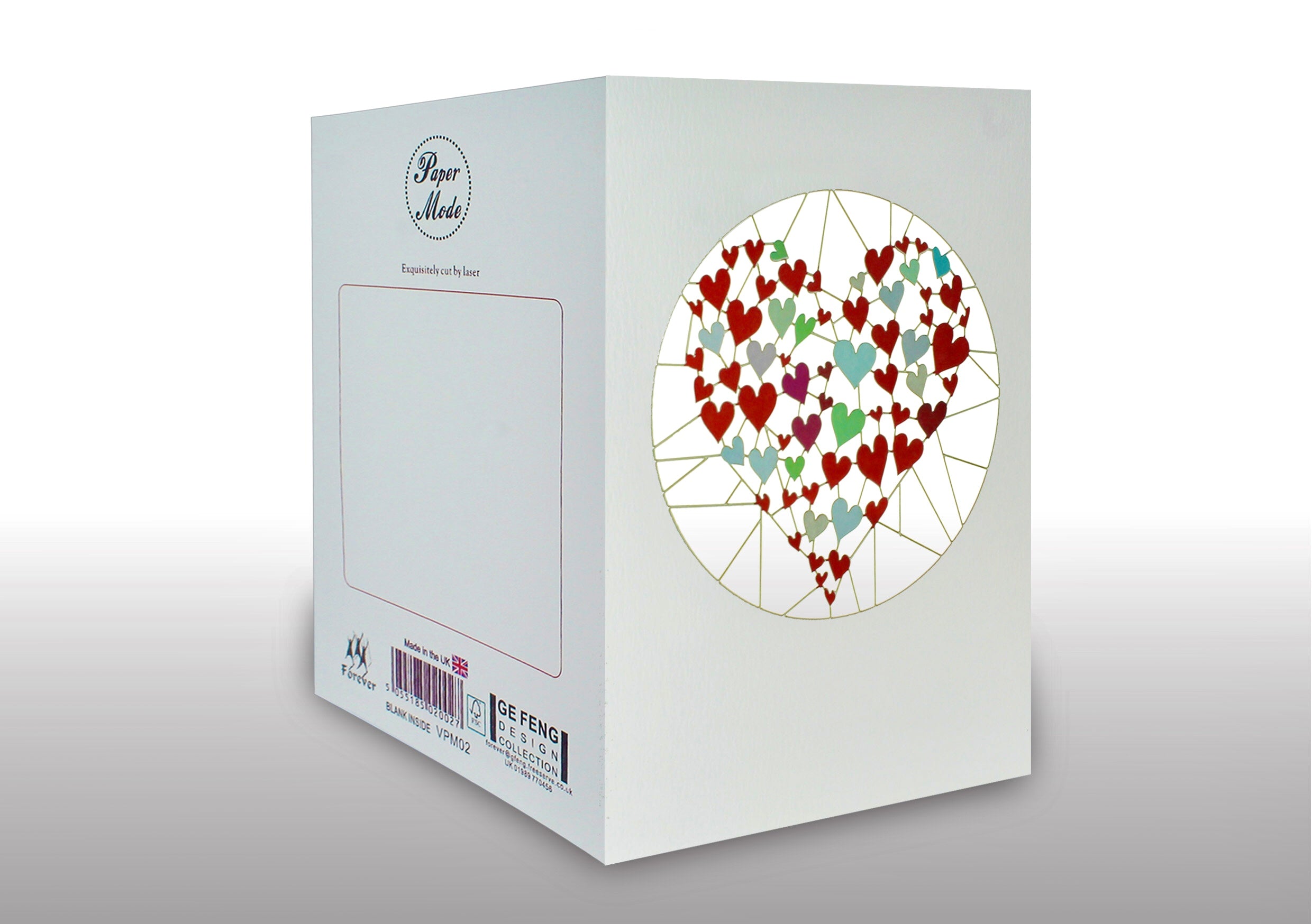Valentines Pastel Love Heart 3D Cut Out Anniversary Wedding Birthday Mothers Day Greeting Card