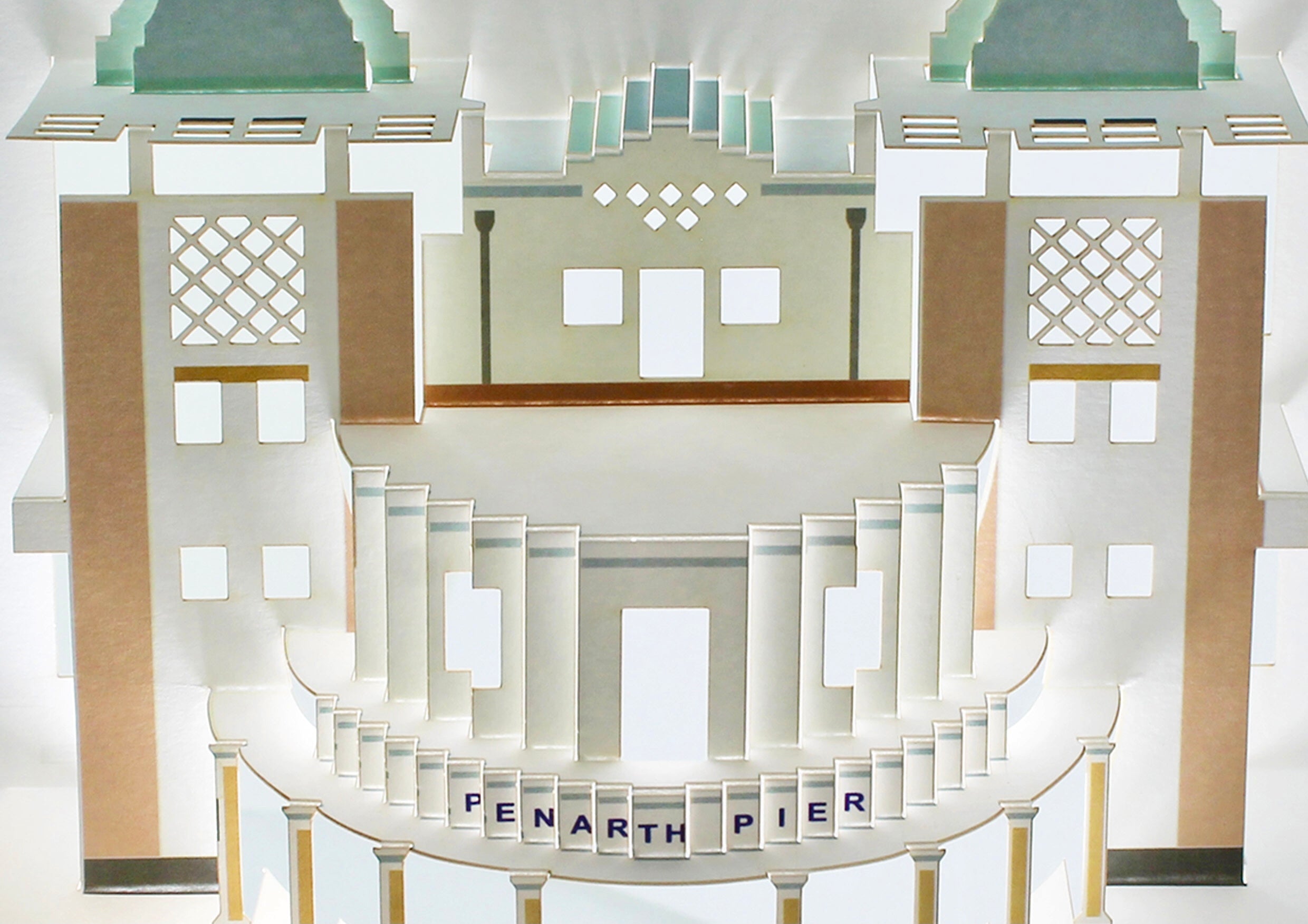 Penarth Pavilion in Colour Iconic British Landmarks 3D Pop Up Greeting / Birthday Card