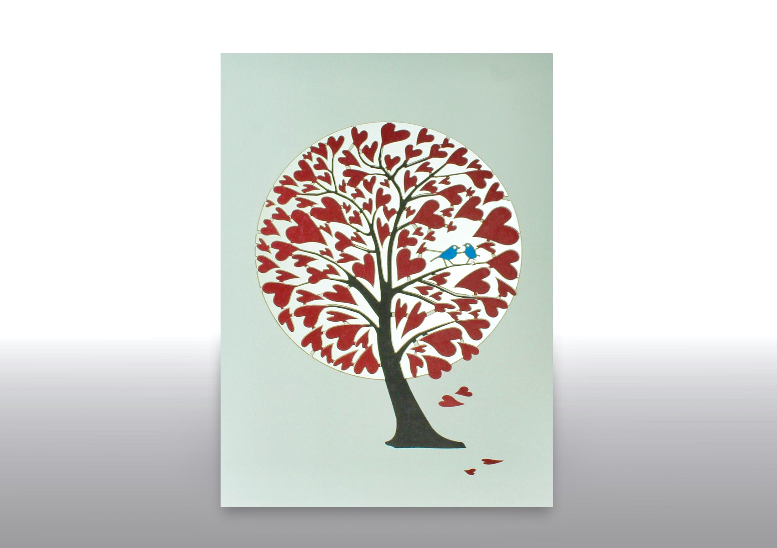Valentines Red Heart Tree of Love 3D Cut Out Wedding Anniversary Birthday Greeting Card