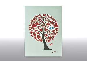 Valentines Red Heart Tree of Love 3D Cut Out Wedding Anniversary Birthday Greeting Card