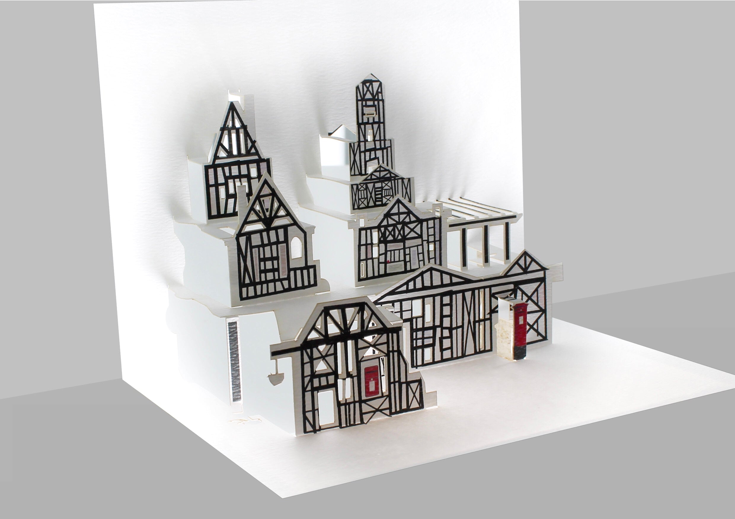 Tudor Buildings & Architecture Iconic London 3D Pop Up Birthday Greeting Card