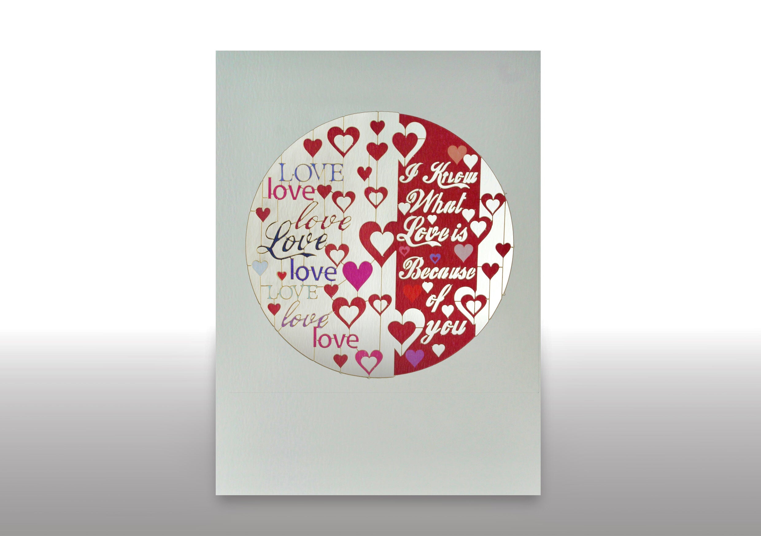 Valentines Because of You 3D Cut Out Anniversary Wedding Birthday Greeting Card
