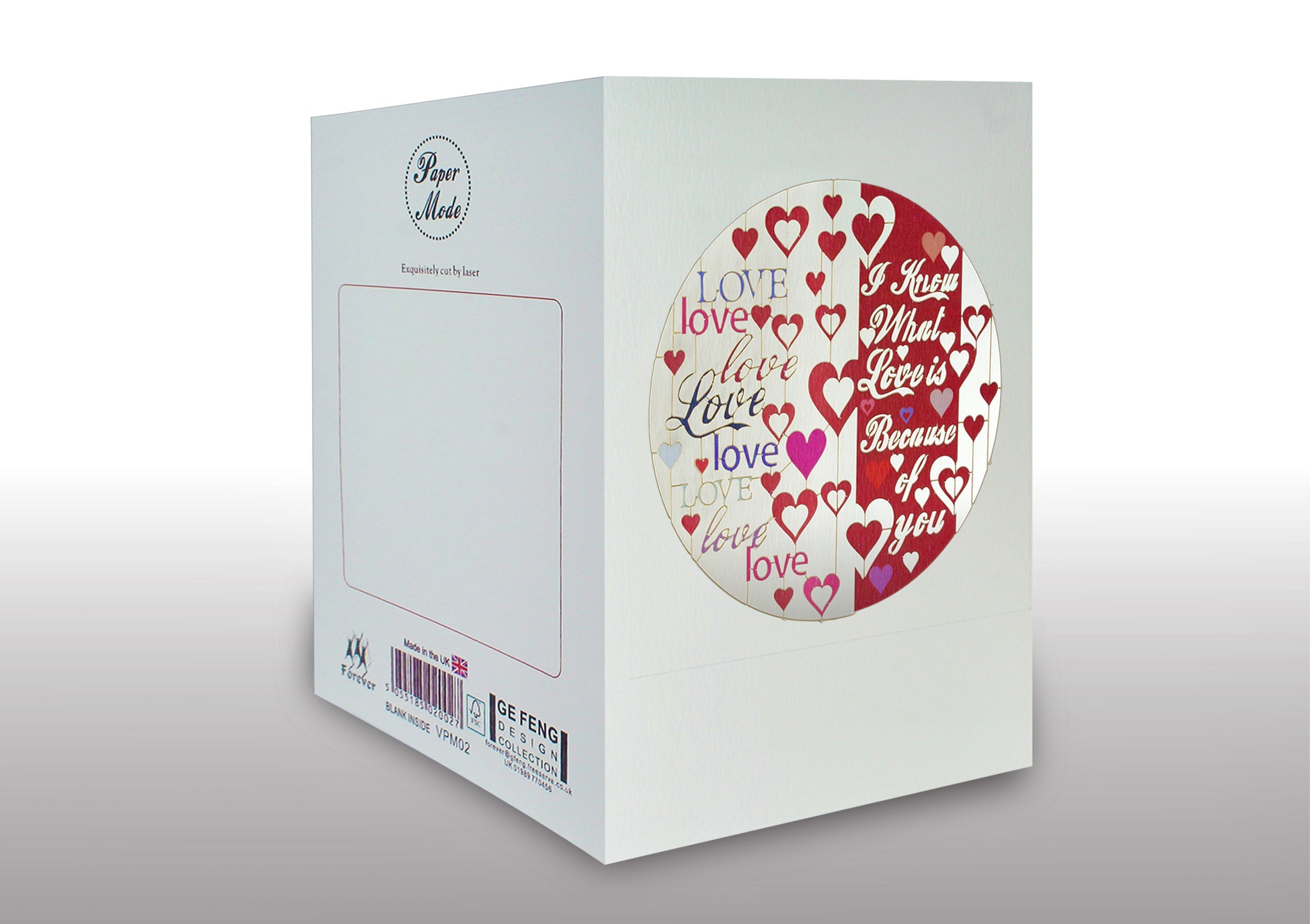 Valentines Because of You 3D Cut Out Anniversary Wedding Birthday Greeting Card